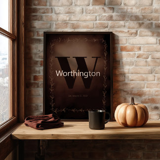 Poster Rustic Farmhouse Family Last Name Western Decor