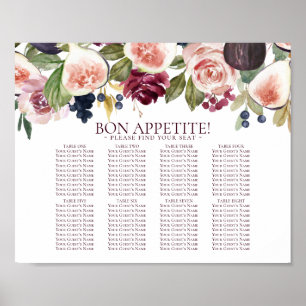 Poster Rustic Floral Gráfico de autoslugares vermelhos
