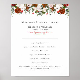 Poster Rustic Floral   Programa Boho Botânico de Casament