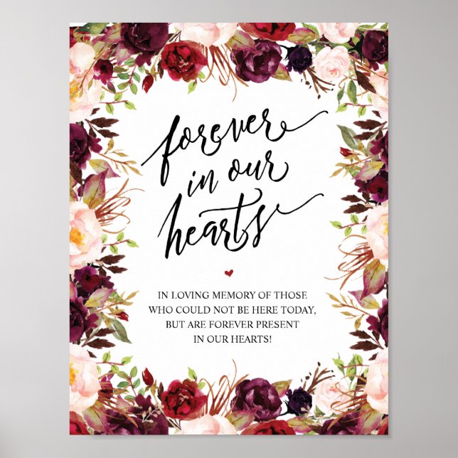 Poster Rustic Forever In Our Heart Memorial Sinal (Frente)