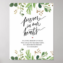 Poster Rustic Forever In Our Heart Memorial Sinal