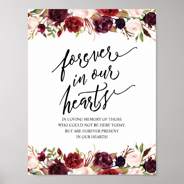 Poster Rustic Forever In Our Heart Memorial Sinal (Frente)