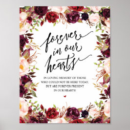 Poster Rustic Forever In Our Heart Memorial Sinal