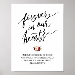 Poster Rustic Forever In Our Heart Memorial Sinal