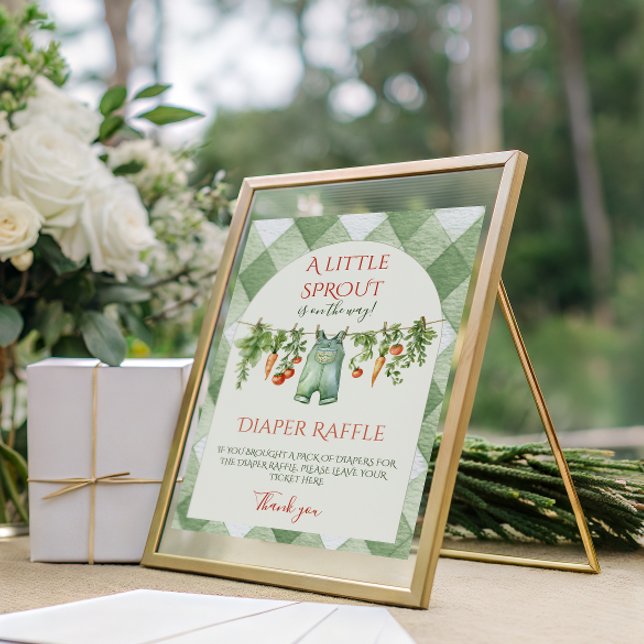 Poster Rustic Gender Neutral Sprout Baby Shower Diaper (Criador carregado)