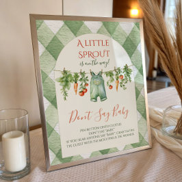 Poster Rustic Gender Neutral Sprout Baby Shower Fun Game