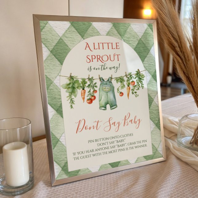 Poster Rustic Gender Neutral Sprout Baby Shower Fun Game (Criador carregado)