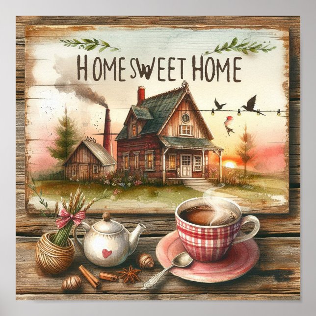 Poster Rustic Home Sweet Home 3 (Frente)