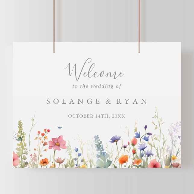 Poster Rustic Meadow Botanical Wedding Welcome Sign (Criador carregado)