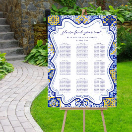 Poster Rustic Mediterranean Tile Wedding with Lemons