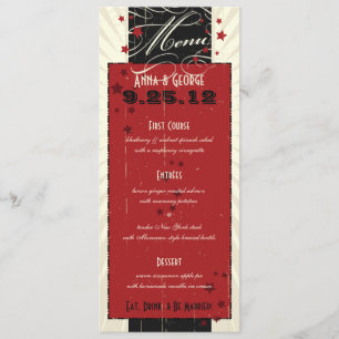 Poster Rustic: Menu Red & Black Custom Wedding (Ca