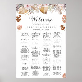 Poster Rustic Neutral Boho Wedding Seating Chart