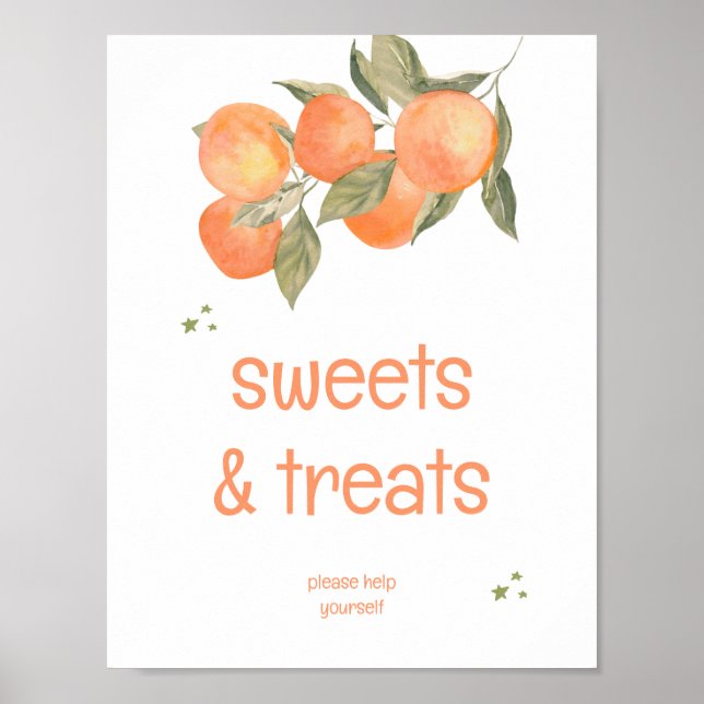 Poster Rustic Orange Grove "Sweets & Treats" Sign  (Frente)