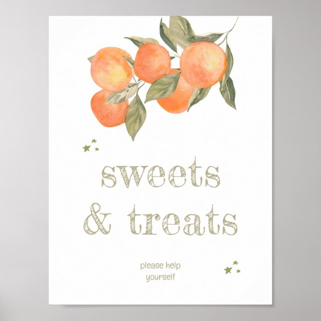 Poster Rustic Orange Grove "Sweets & Treats" Sign  (Frente)