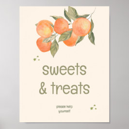 Poster Rustic Orange Grove "Sweets & Treats" Sign 