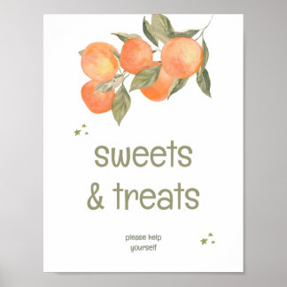 Poster Rustic Orange Grove "Sweets & Treats" Sign