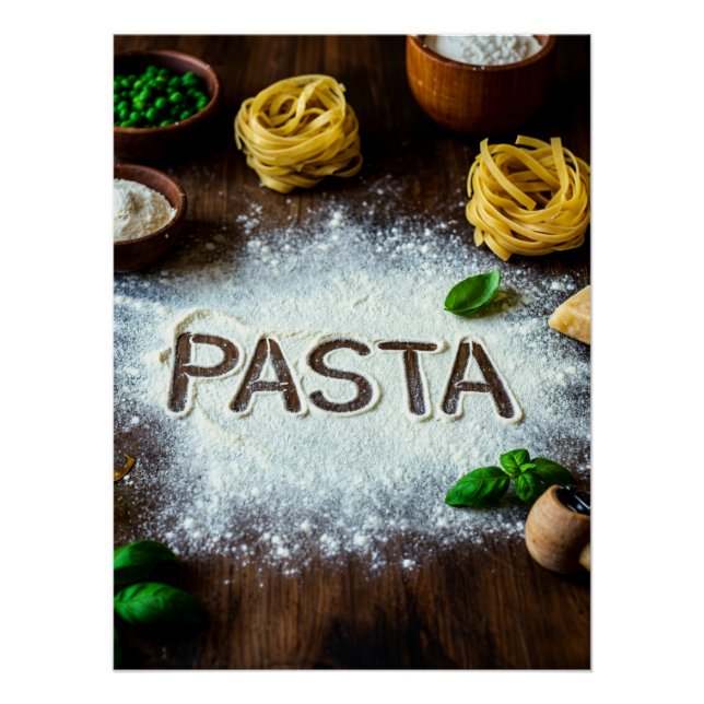 Pôster Rustic Pasta Still Life Art – Culinary Kitchen Dec (Frente)