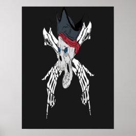 Poster Rustic Pirate Crossbones