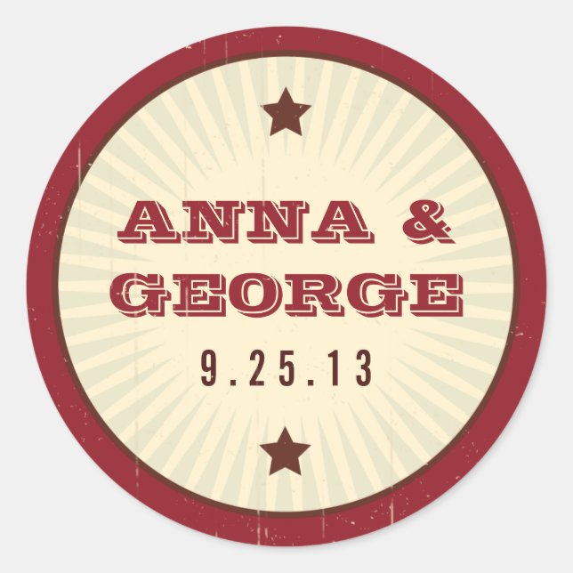 Poster Rustic: Selo do Adesivo de Burgundy de Choc (Frente)