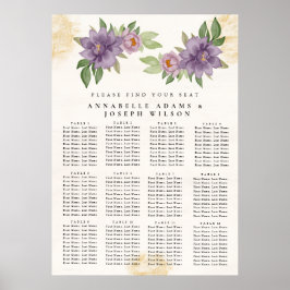 Poster Rustic Summer aesthetic Wildflower Seating Charts