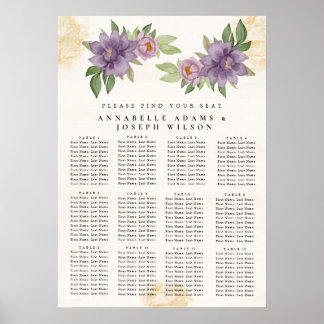 Poster Rustic Summer aesthetic Wildflower Seating Charts