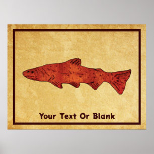 Poster Rustic Trout