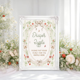 Poster Rustic Vintage Baby Shower Diaper Raffle