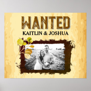 Poster Rustic WANTED Foto 🤠 Casamento Ocidental