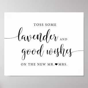 Poster Rustic Wedding Enviar Sinal de Lavanda