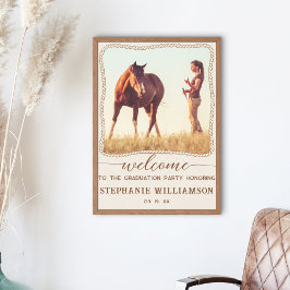 Poster Rustic Western Rope Photo Frame Party Welcome