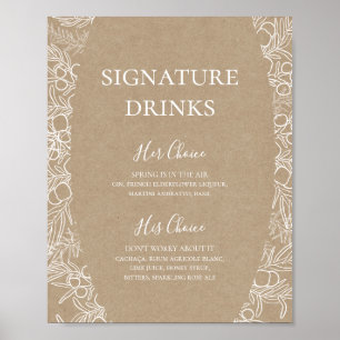 Poster Rustic Winter Símbolo Kraft Signature Drinks