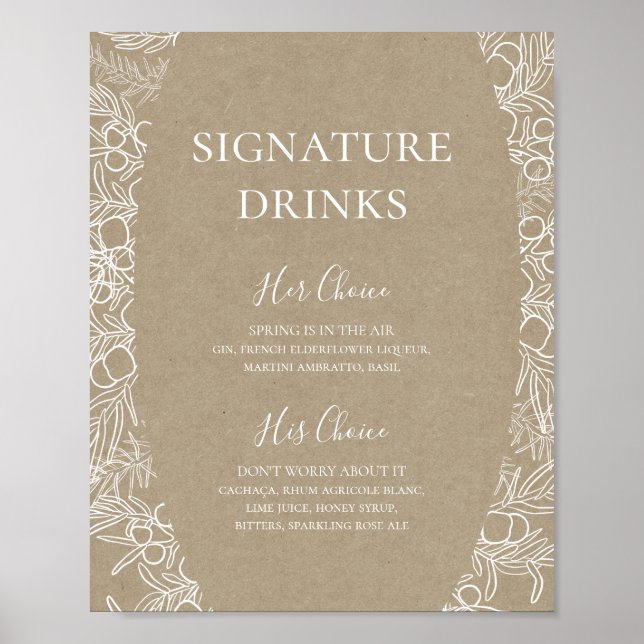 Poster Rustic Winter | Símbolo Kraft Signature Drinks (Frente)