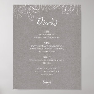 Poster Rustic Winter Sinal de menu Bebidas de Casas de