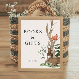 Poster Rustic Winter Woodland Baby Shower Gift Sign