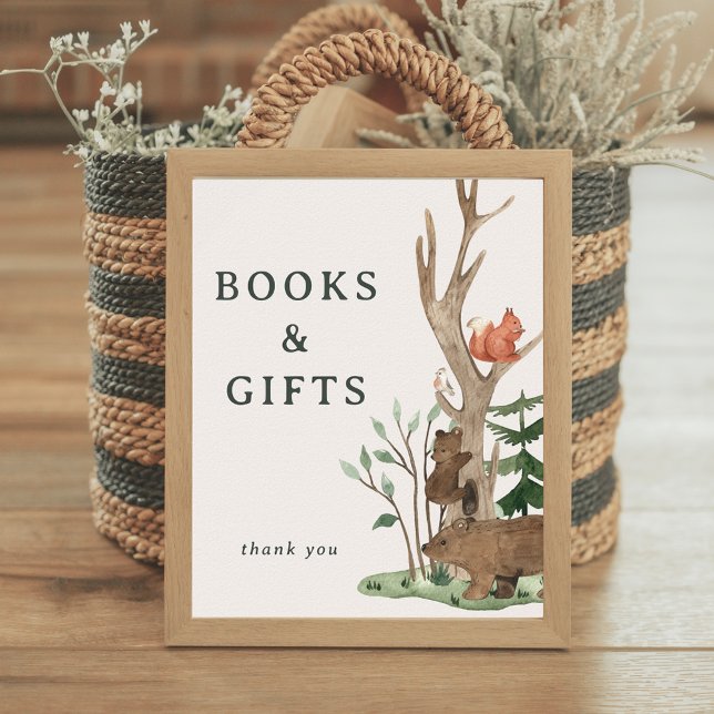 Poster Rustic Winter Woodland Baby Shower Gift Sign (Criador carregado)