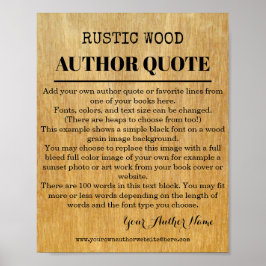 Poster Rustic Wood Cote Autor Book