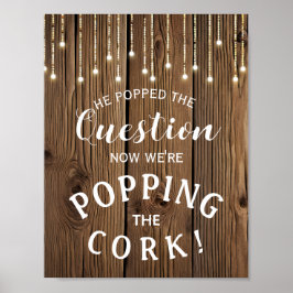 Pôster Rústica String acende sinal de NOIVADO Anúncio