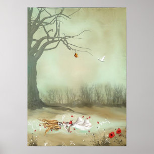 Poster rústico de Shakespeare Ophelia da arte do