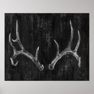 Poster Rústico Deer Animal Head no quadro