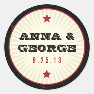 Poster rústico: Selo vermelho & preto da etiqueta