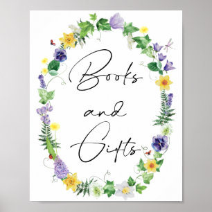 Poster Rústicos Daffodils e Flores Selvagens Livros e Pre