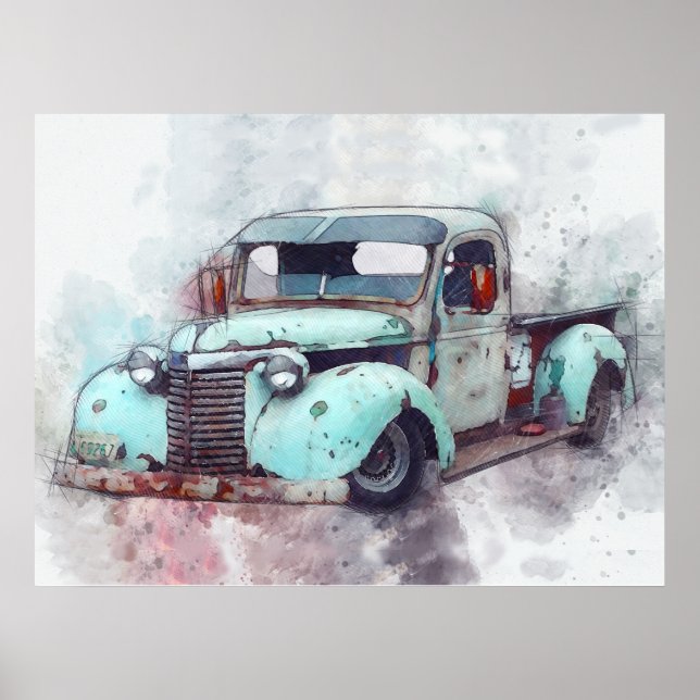 Poster Rusty Old Truck Vintage (Frente)