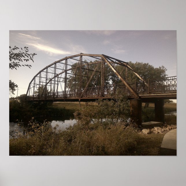 Poster Rusty Railway Iron Arch Bridge (Frente)