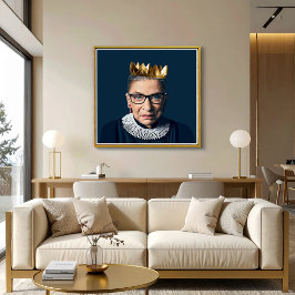 Poster Ruth Bader Ginsburg com Coroa Dourada