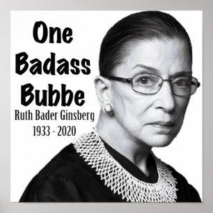 Poster Ruth Bader Ginsburg RBG Morte Memorial Honra Bubbe