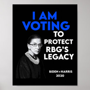 Poster Ruth Bader Ginsburg&#';s Voto Legado Biden 2020