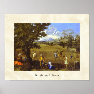 Pôster Ruth e Boaz de Nicolas Poussin cerca de 1660