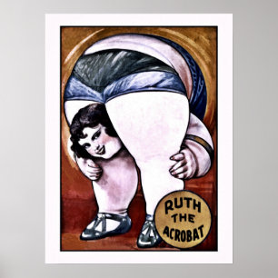 Poster Ruth engraçada o circo do vintage da acrobata