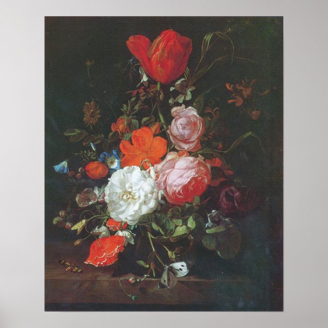 Poster Ruysch - Vaso com flores (Frente)