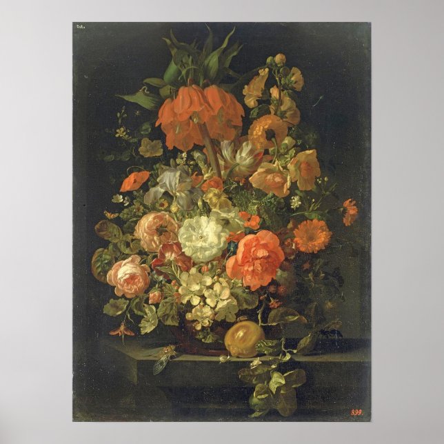 Poster Ruysch - Vida Estática Das Flores (Frente)